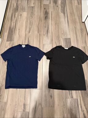 Lacoste Navy and Black Crew Neck T‑Shirt Duo